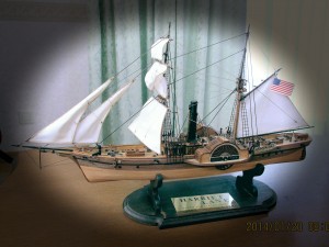 手作りの帆船模型完成です